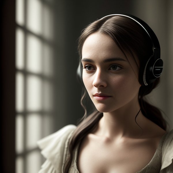 00063 2578372250 Jane Eyre with headphones natural skin texture 24mm 4k textures soft cinematic light adobe lightroom photolab hdr