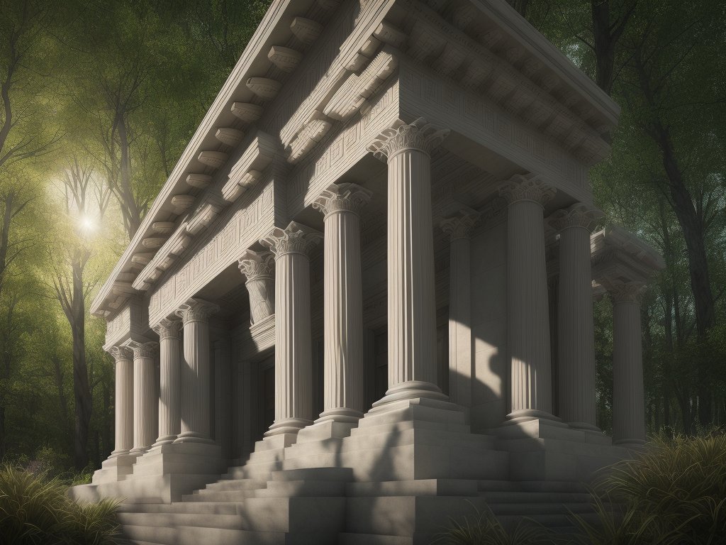 00084 3962486542 photorealistic Roman temple forest summer sunny day clear sky natural skin texture 24mm 4k textures soft cinematic ligh