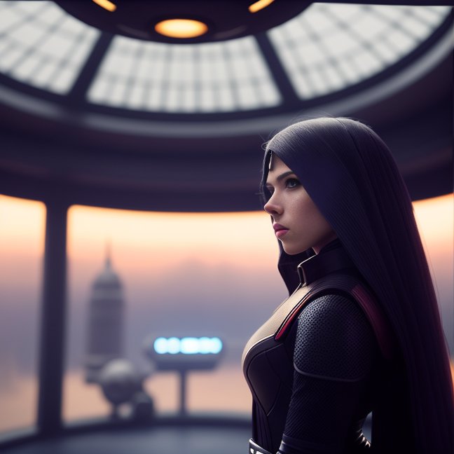 00445 136164858 Scarlett Johansson with Darth Vader in front of the Death Star Star Wars style natural skin texture 24mm 4k textures soft c